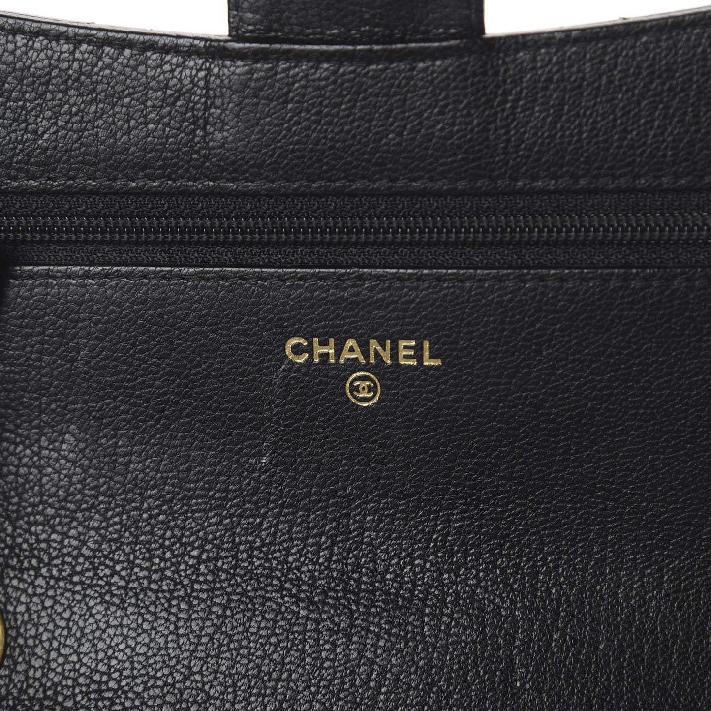 Patent Goatskin Quilted CC Eyelet Wallet On Chain WOC Black