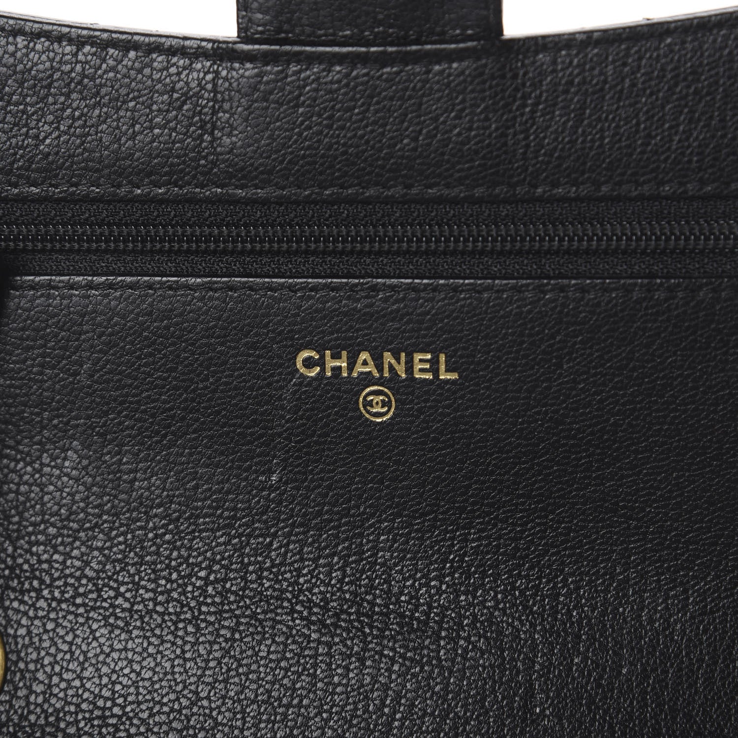 Chanel Patent Goatskin Quilted CC Eyelet Wallet On Chain WOC Black 7 of 9