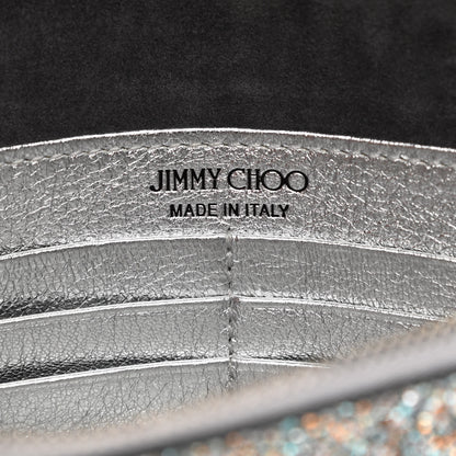 Jimmy Choo Glitter Palace Wallet On Chain Silver Multicolor 5 of 10