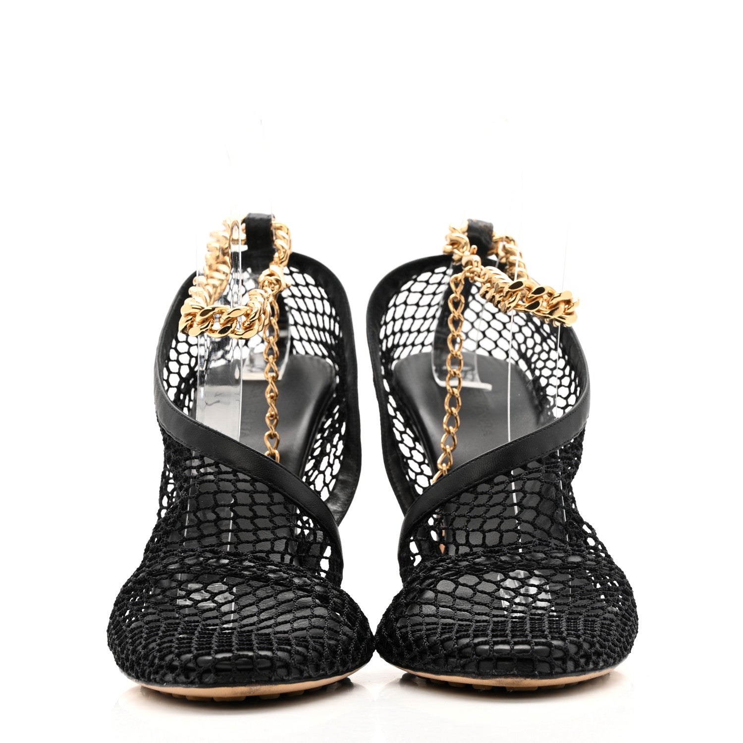 Bottega Veneta Mesh Nappa Chunky Chain Sandals 40 Black 3 of 10