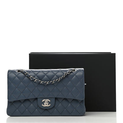 Chanel Caviar Quilted Medium Double Flap Blue 10 of 10