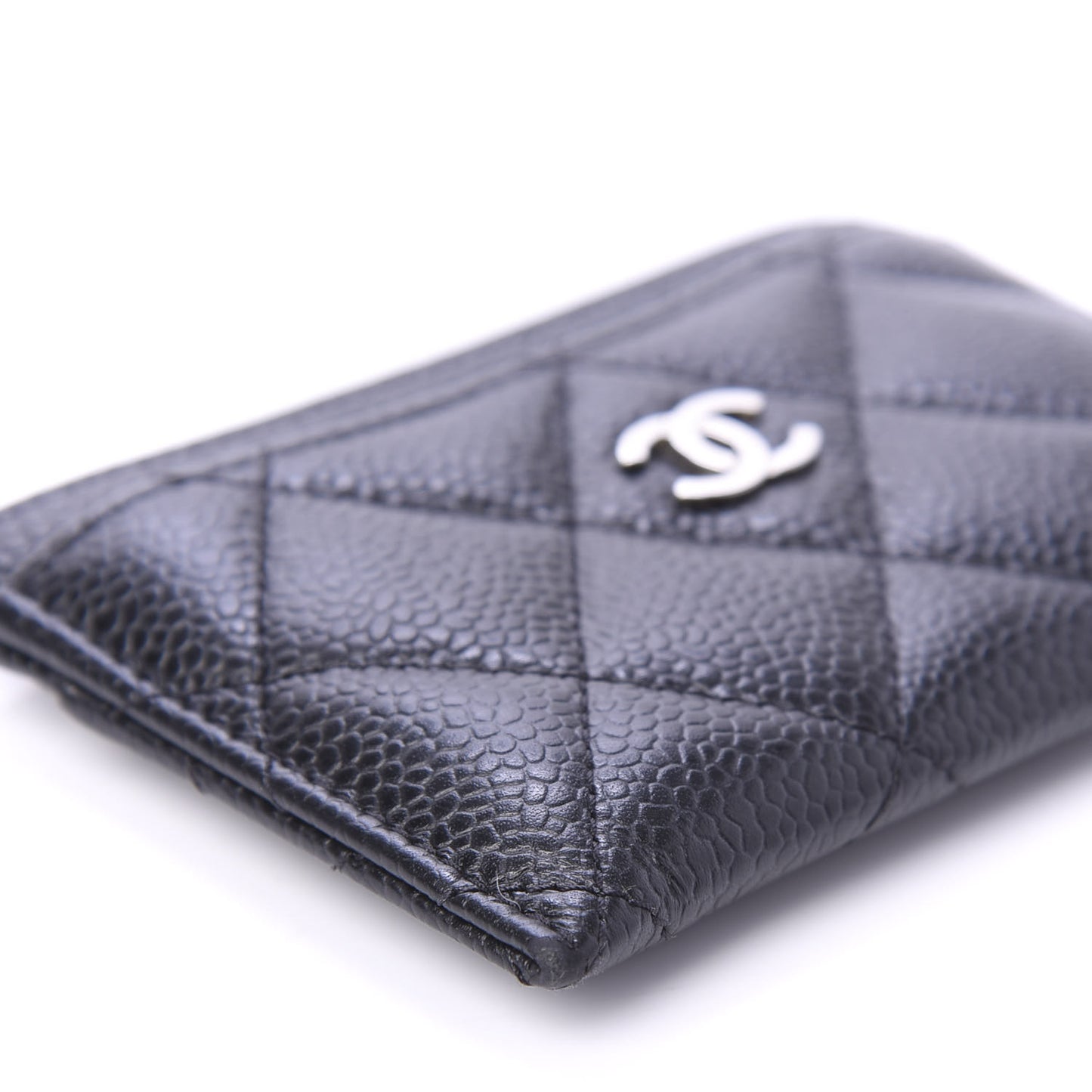 Caviar Quilted Card Holder Black