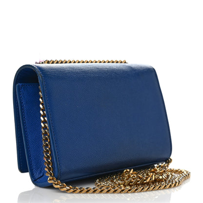 Saint Laurent Grain De Poudre Small Classic Monogram Kate Satchel Royal Blue 2 of 14
