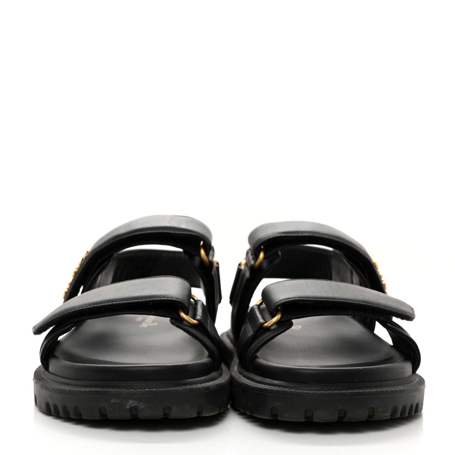 Christian Dior Lambskin Dioract 10mm Sandals 36.5 Black 2 of 9