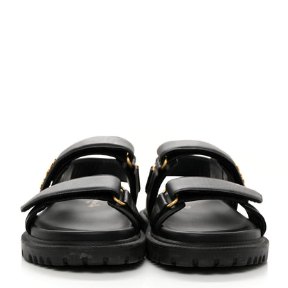 Christian Dior Lambskin Dioract 10mm Sandals 36.5 Black 2 of 9