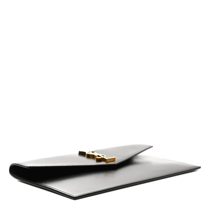 Saint Laurent Smooth Shiny Calfskin Monogram Uptown Pouch Black 5 of 11