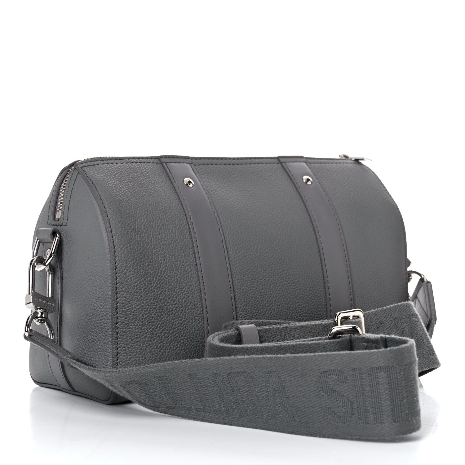 Louis Vuitton Grained Calfskin Aerogram City Keepall Gris 3 of 14