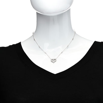 Tiffany Platinum Diamond Heart Station Pendant Necklace 2 of 5