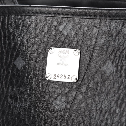 MCM Visetos Medium Anya Zip Top Shopper Tote Black 6 of 11