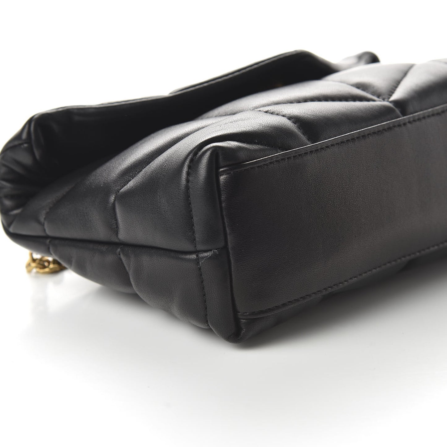 Lambskin Quilted Toy Loulou Puffer Monogram Chain Satchel Black