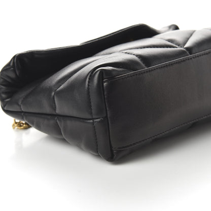 Saint Laurent Lambskin Quilted Toy Loulou Puffer Monogram Chain Satchel Black 6 of 9
