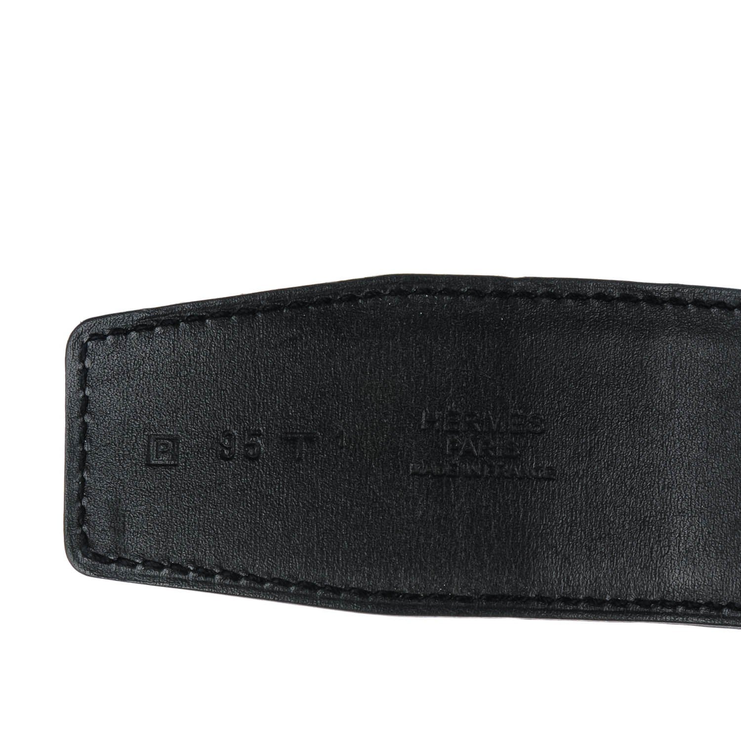 Hermes Chamonix Tadelakt 42mm Clou De Paris Belt 95 Black 6 of 9