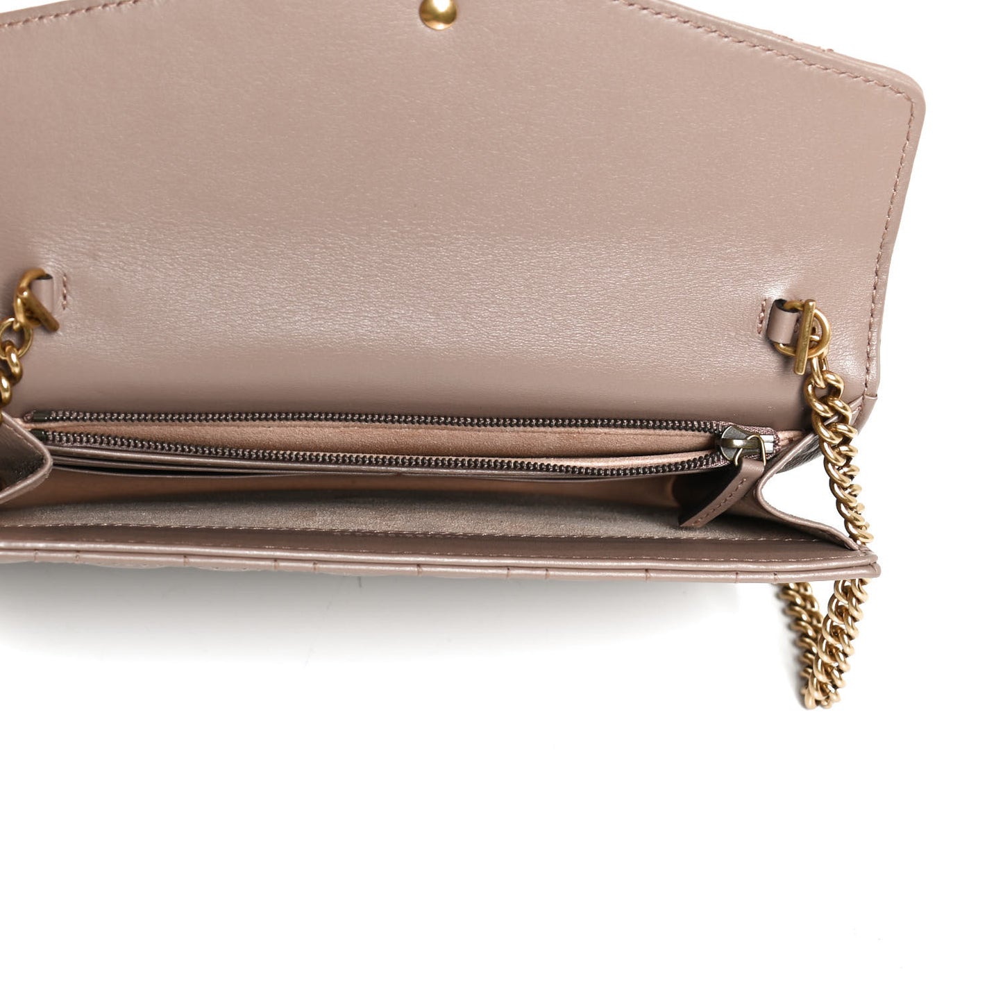 Calfskin Matelasse Mini Pearly GG Marmont Chain Wallet Porcelain Rose