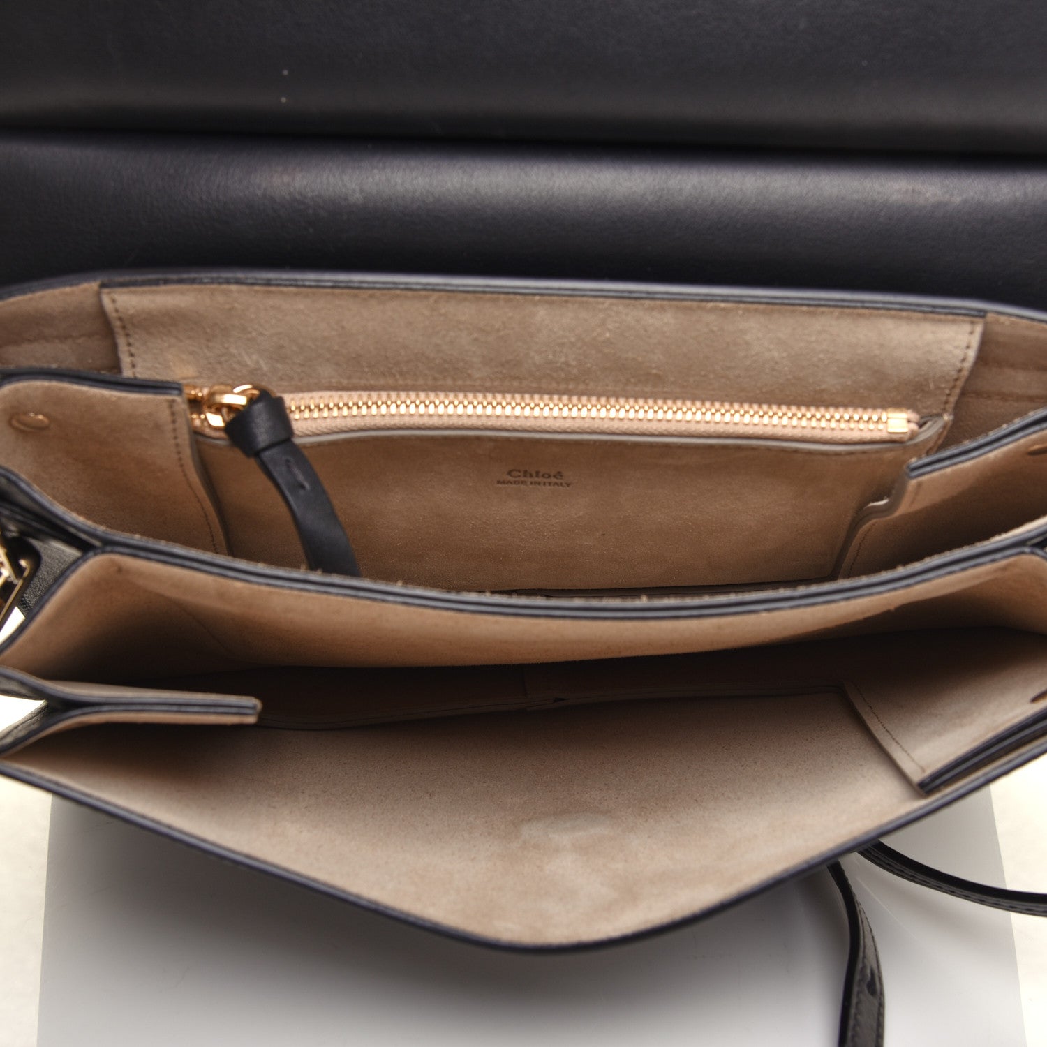 Chloe Suede Calfskin Medium Faye Shoulder Bag Black 5 of 10