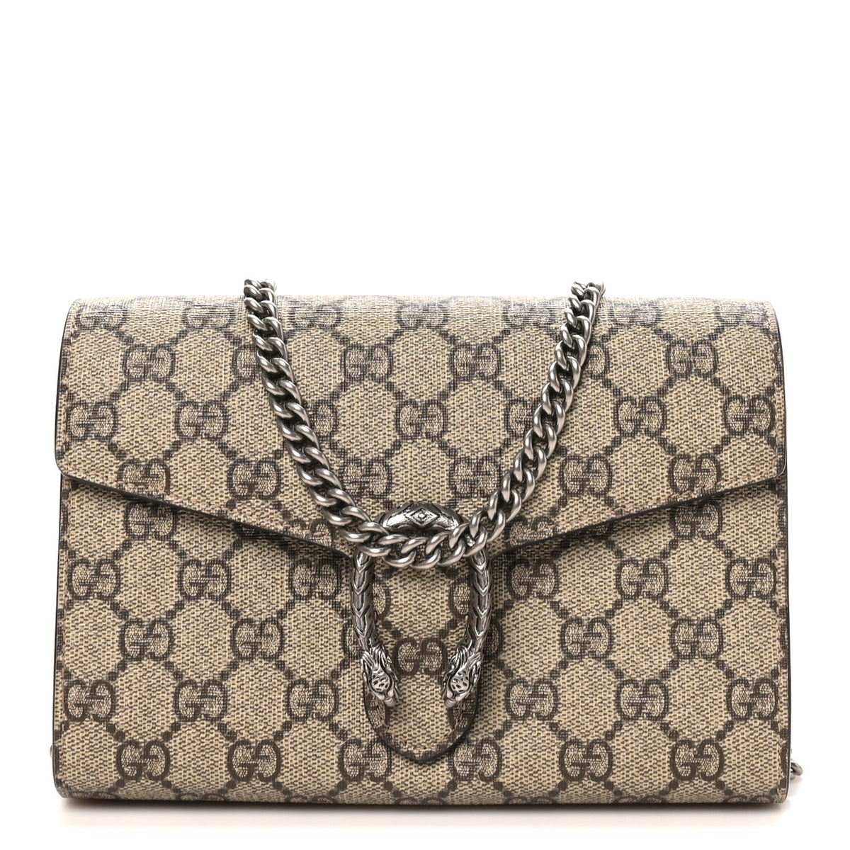 GG Supreme Monogram Mini Dionysus Chain Wallet Beige Taupe