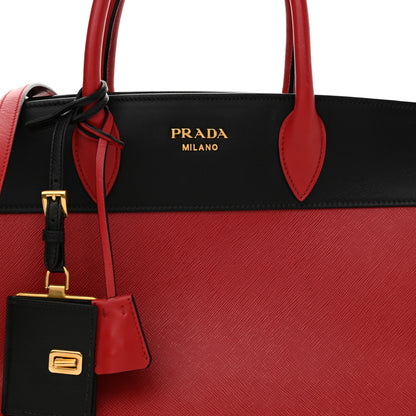 Prada Saffiano City Calfskin Medium Esplanade Fuoco Black 7 of 13