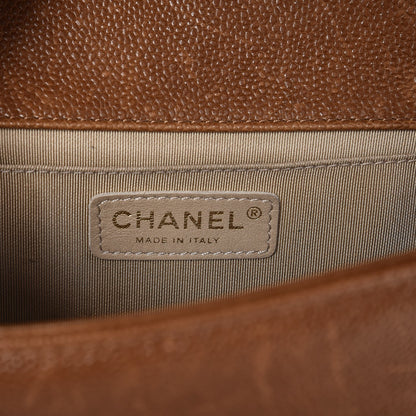 Chanel Caviar Quilted Medium Boy Flap Light Brown 6 of 14