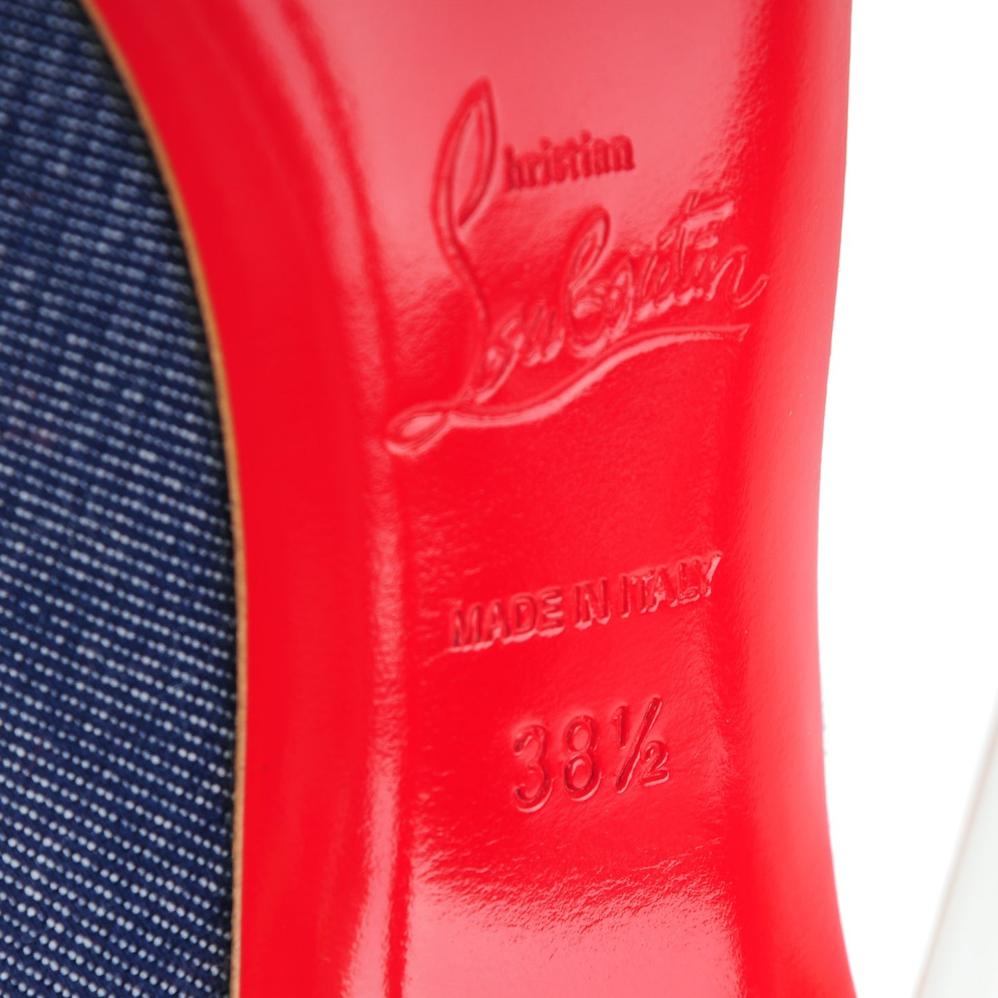 Denim Jazz Calf So Kate 120 Pumps 38.5 Blue White