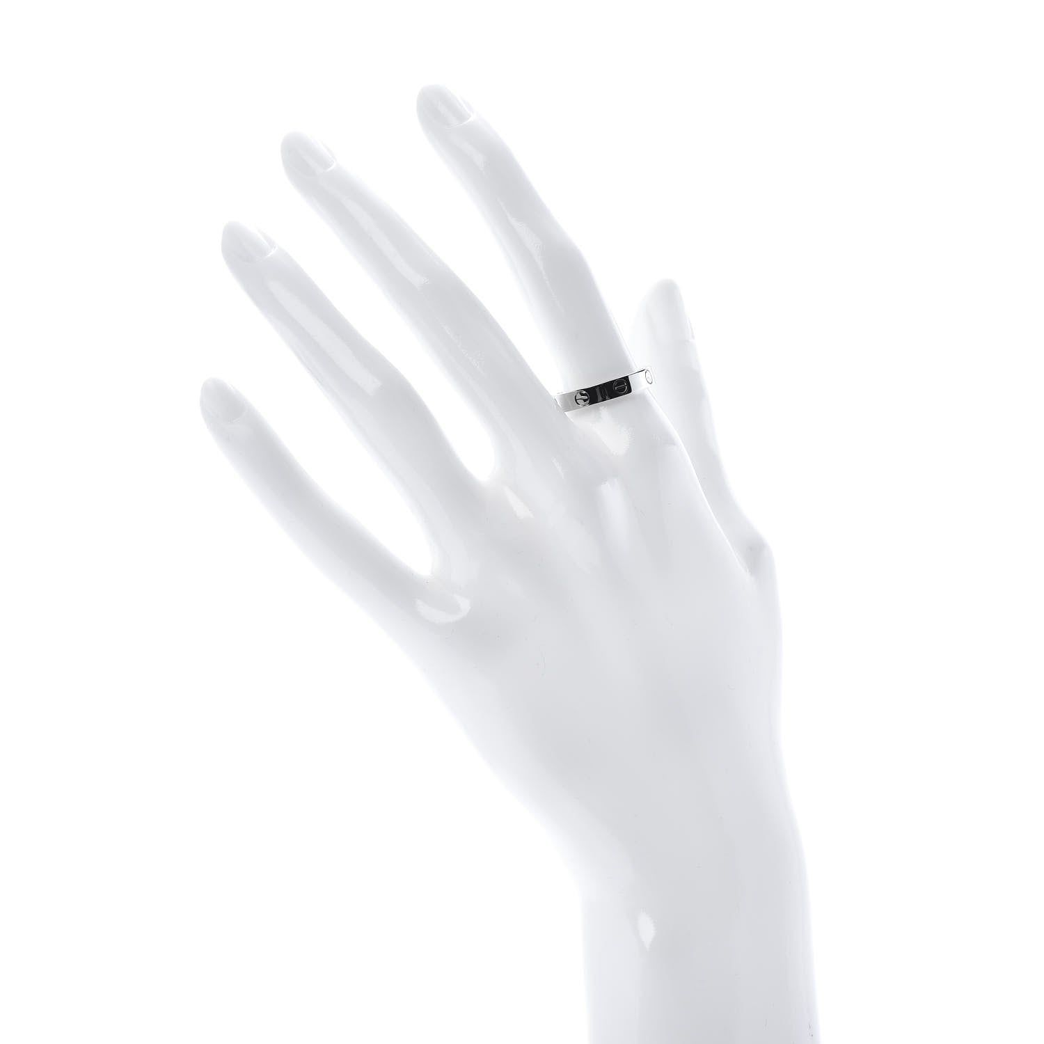 Cartier 18K White Gold 3.5mm LOVE Wedding Band Ring 55 7.25 2 of 4
