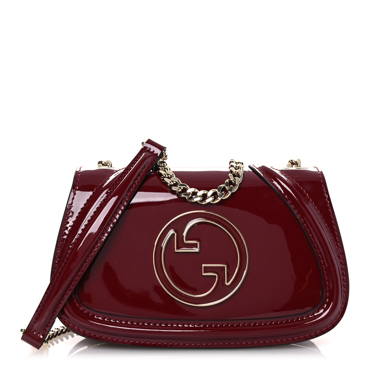 Patent Blondie Small Shoulder Bag Rosso Ancora