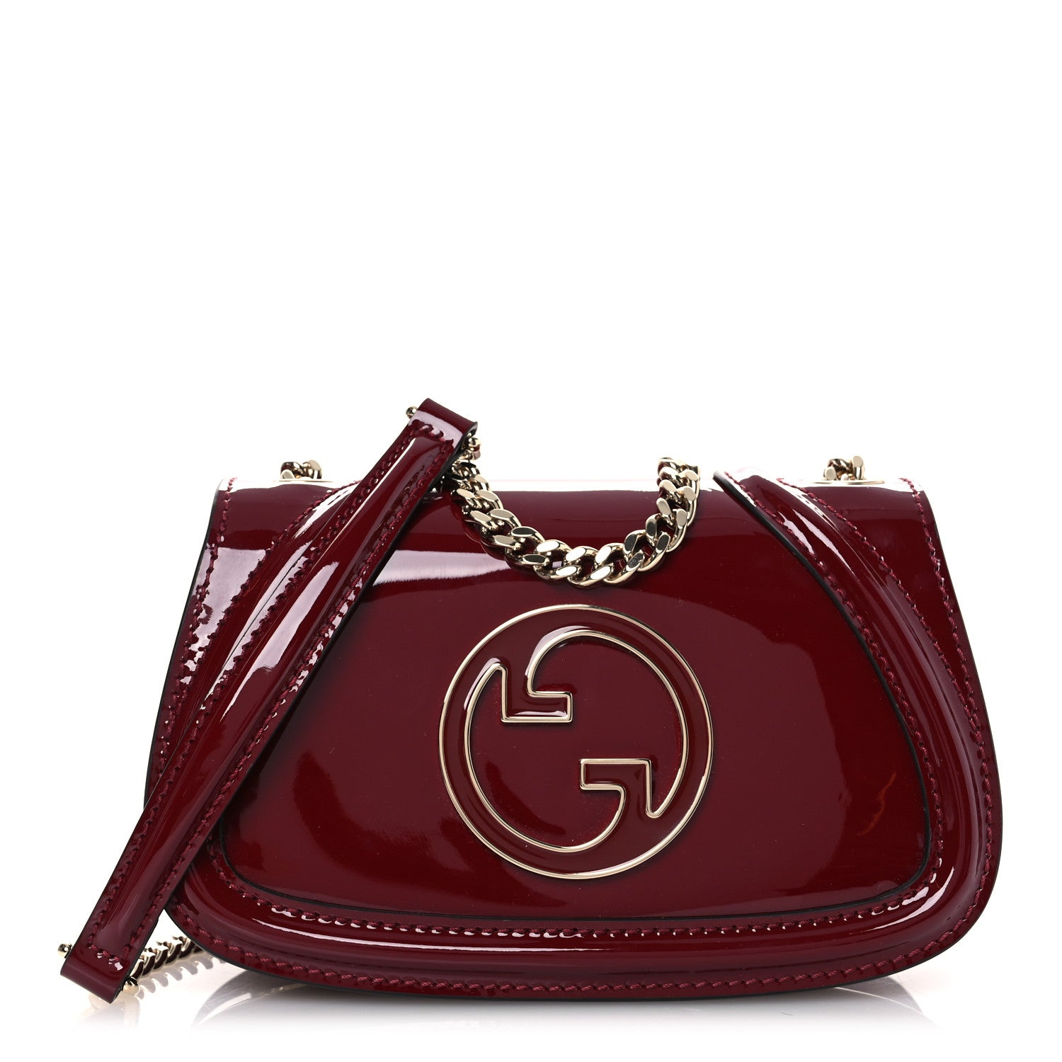 Gucci Patent Blondie Small Shoulder Bag Rosso Ancora 1 of 10