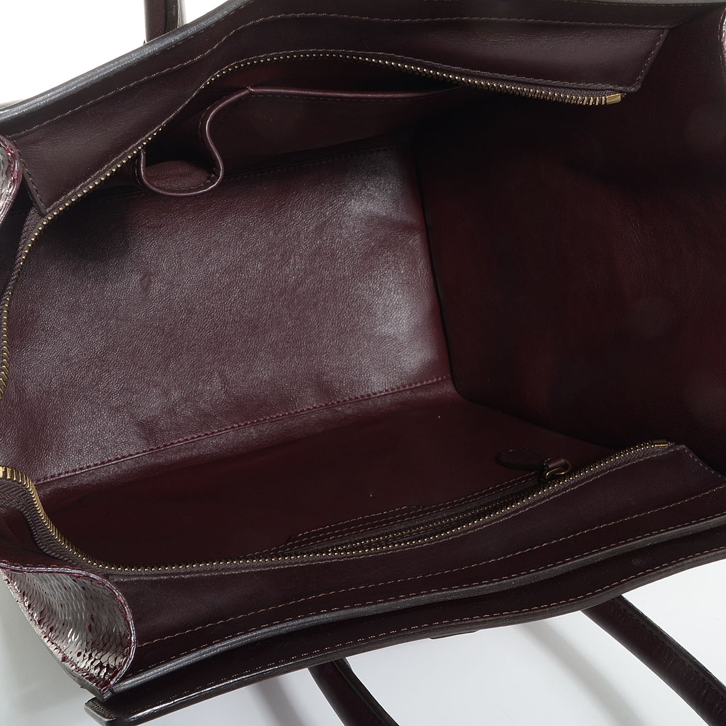 Python Smooth Calfskin Mini Luggage Burgundy