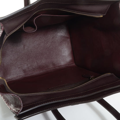 Celine Python Smooth Calfskin Mini Luggage Burgundy 6 of 9