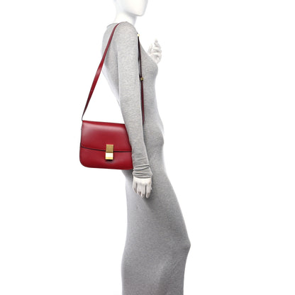 Celine Box Cakfskin Medium Classic Box Flap Bag Red 2 of 10