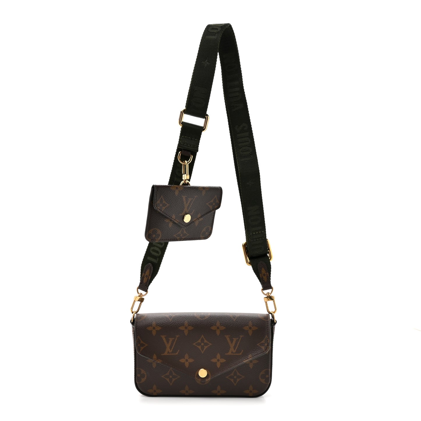 Monogram Felicie Strap & Go Kaki
