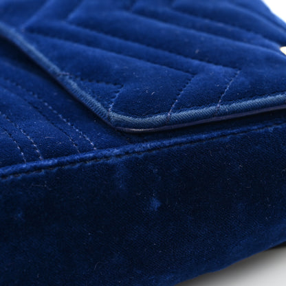 Gucci Velvet Matelasse Medium GG Marmont Shoulder Bag Cobalt Blue 12 of 13