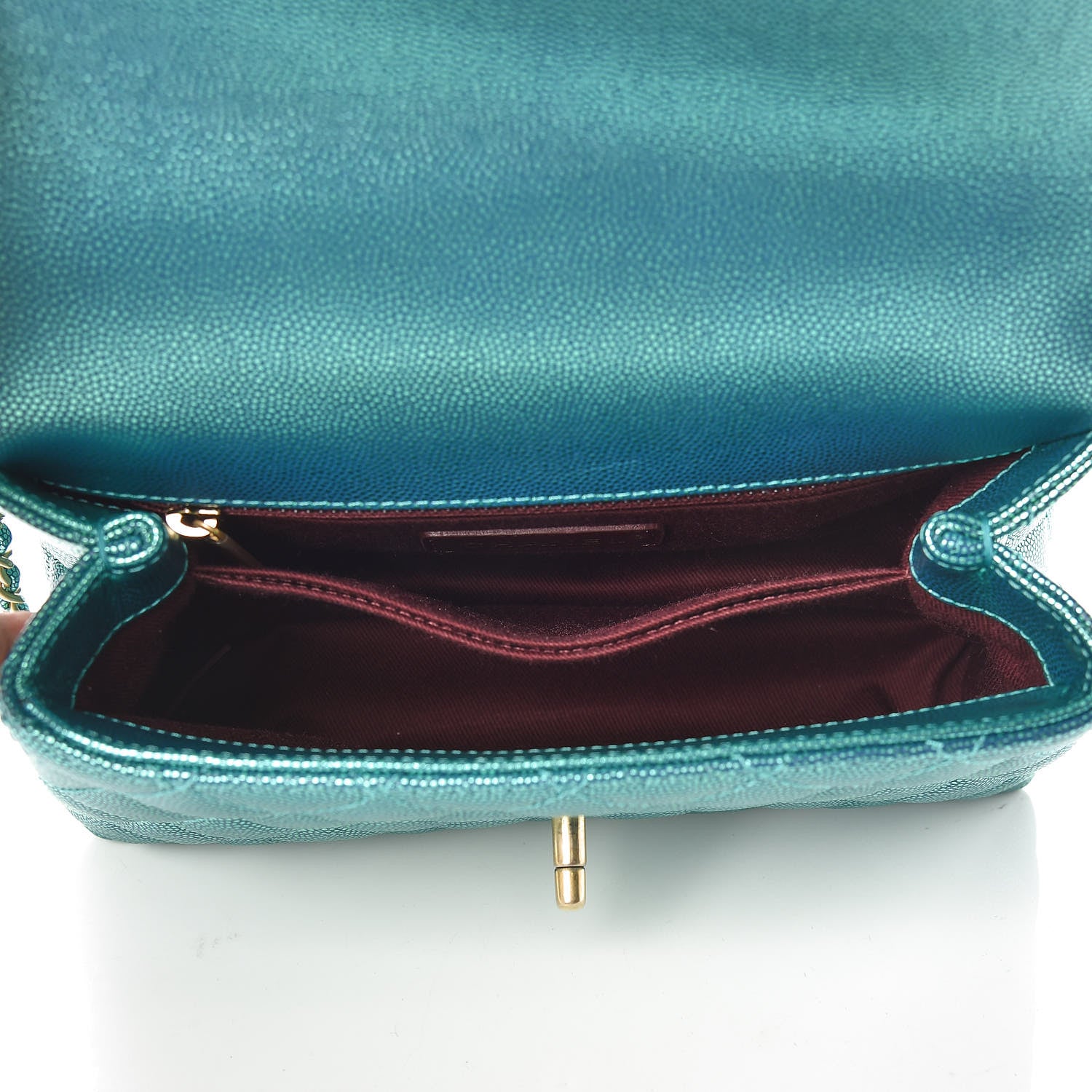 Chanel Metallic Caviar Quilted Mini Coco Handle Flap Blue 7 of 10