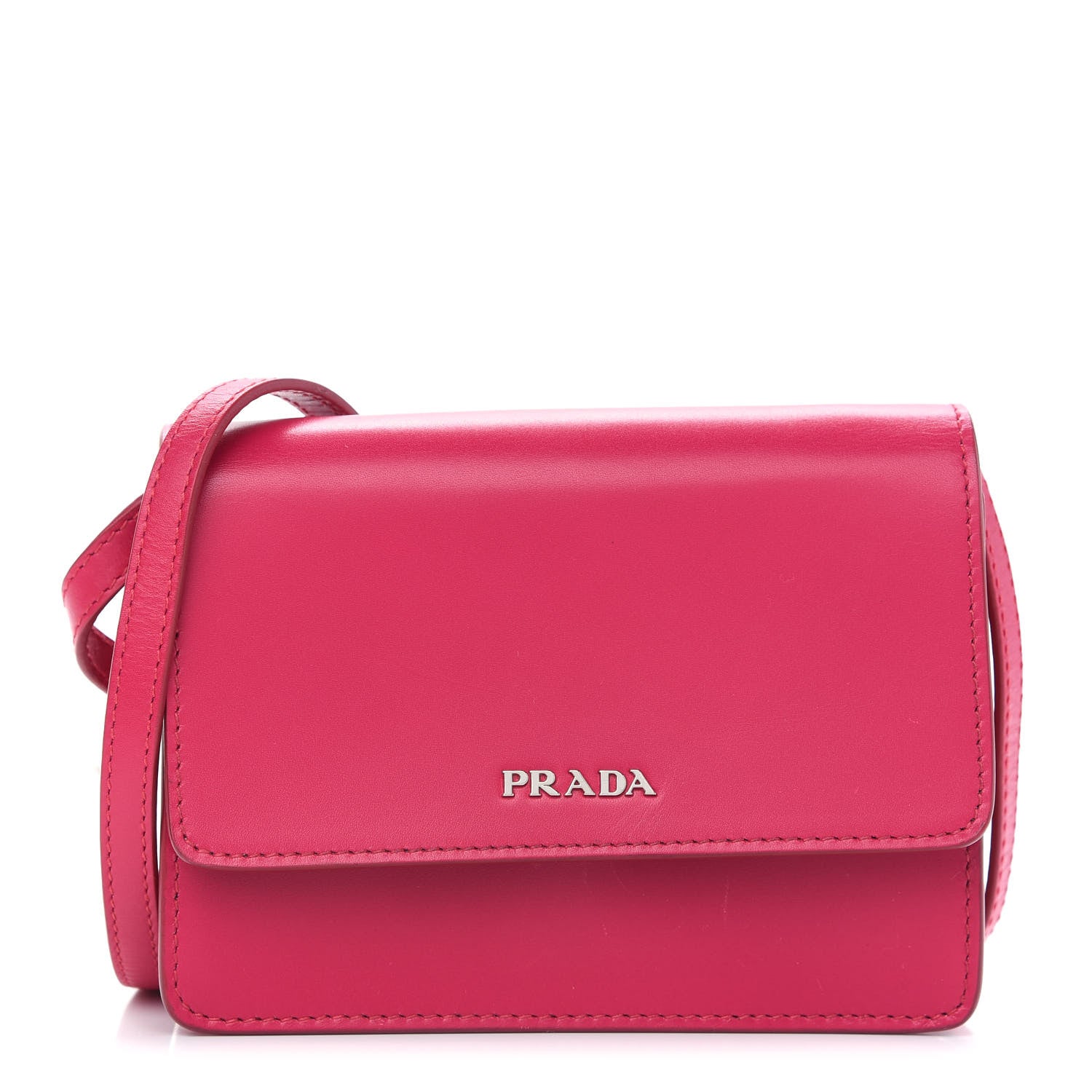 Prada City Calf Flap Crossbody Magenta 1 of 8