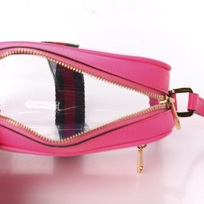 Gucci Vinyl Web Mini Ophidia Transparent Shoulder Bag Fluorescent Fuchsia 5 of 9