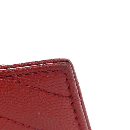 Saint Laurent Grain De Poudre Matelasse Chevron Monogram Credit Card Case Opyum Red 13 of 16