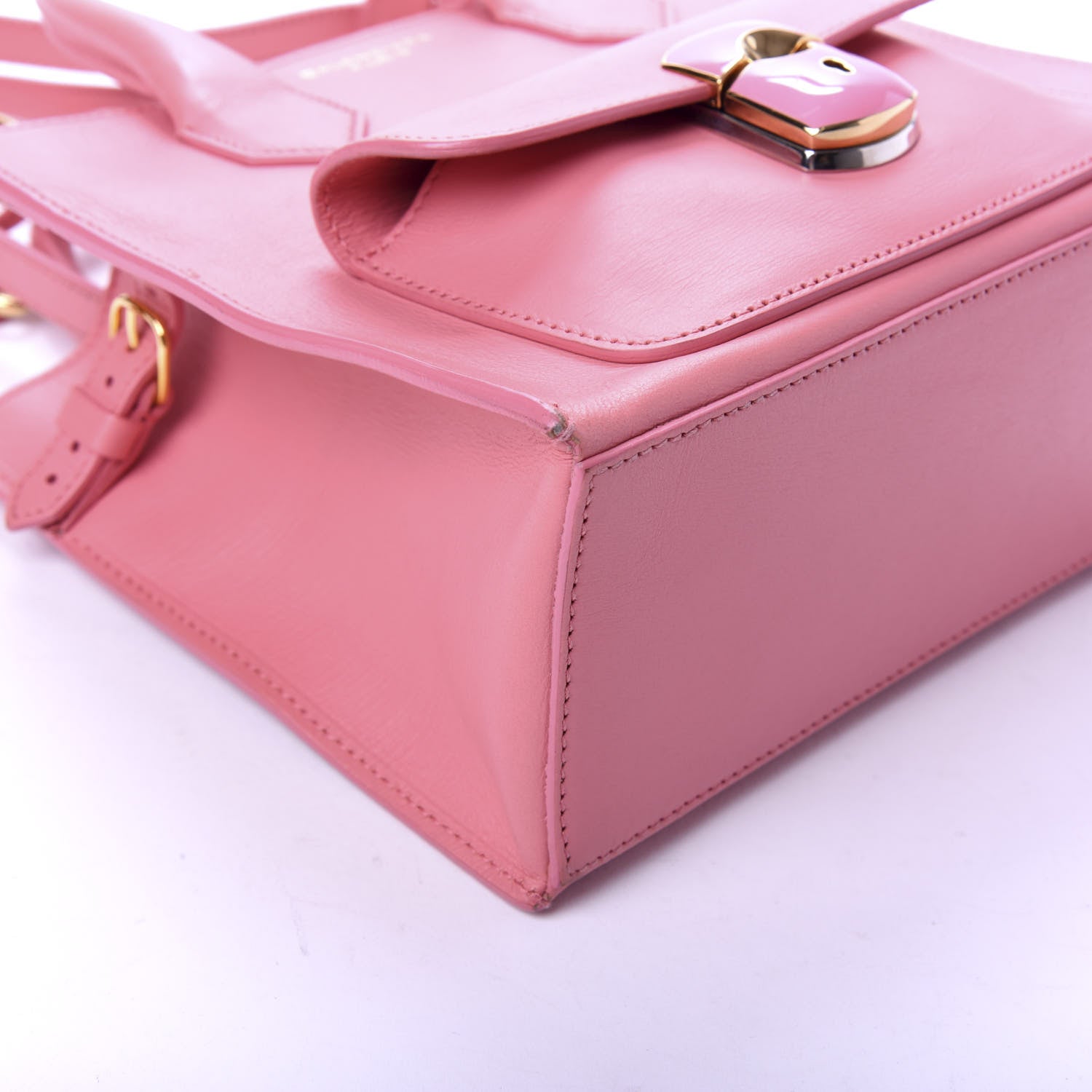 Balenciaga Calfskin Padlock Mini All Afternoon Tote Rose Fluo 9 of 14
