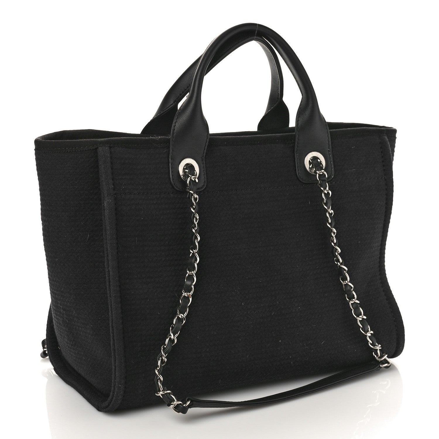 Chanel Mixed Fibers Small Deauville Tote Black 3 of 10