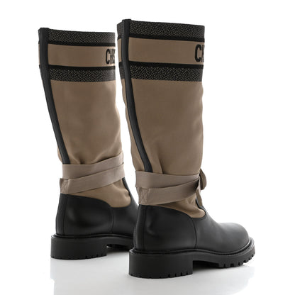 Christian Dior Technical Fabric Calfskin D-Major Boots 41 Taupe Black 4 of 8