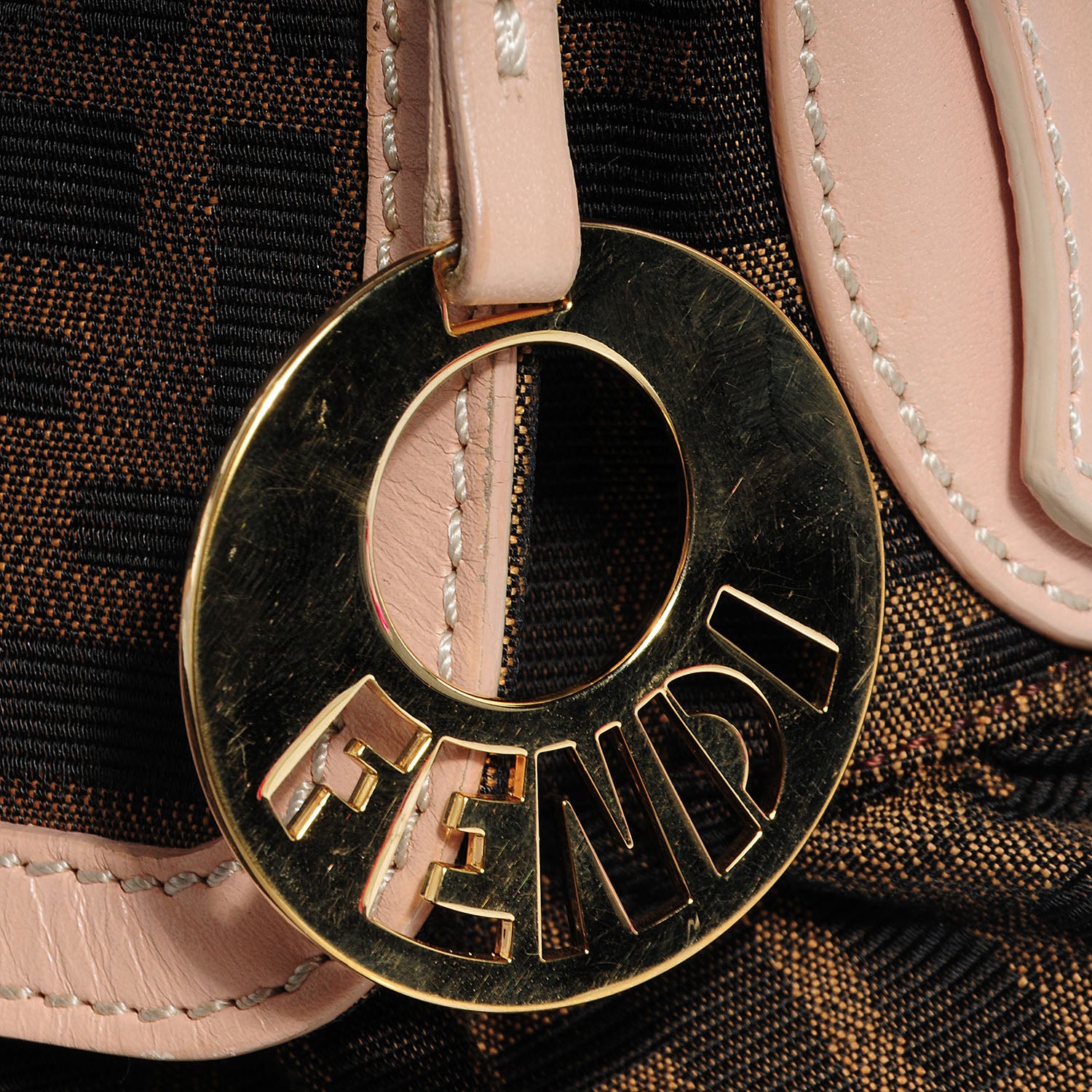 Fendi Zucca Medium Chef Shoulder Bag Tobacco Pink 10 of 10