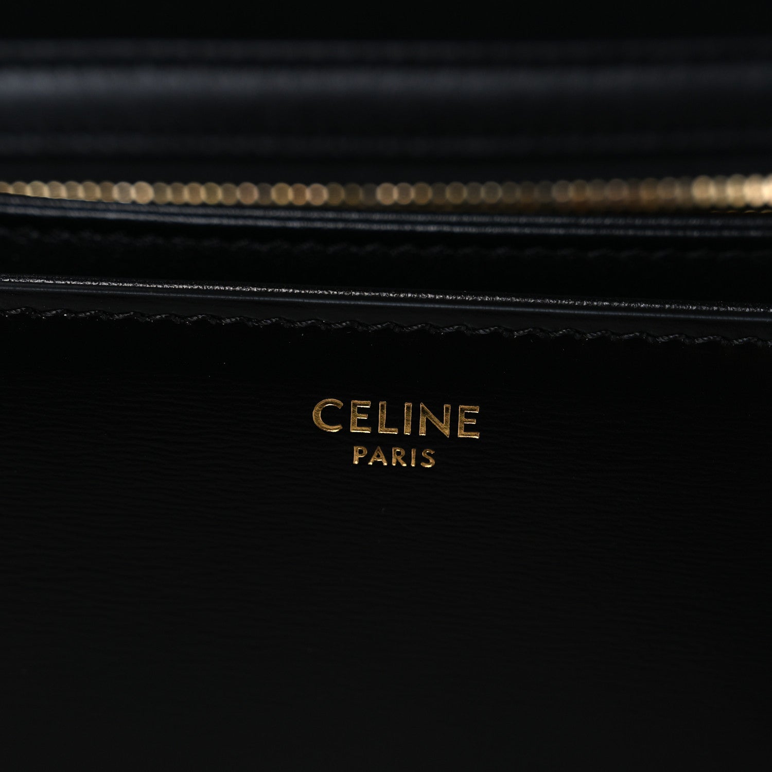Celine Shiny Calfskin Medium Triomphe Black 6 of 10