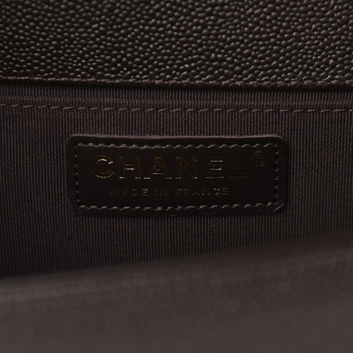 Caviar Quilted Medium Boy Flap Dark Brown