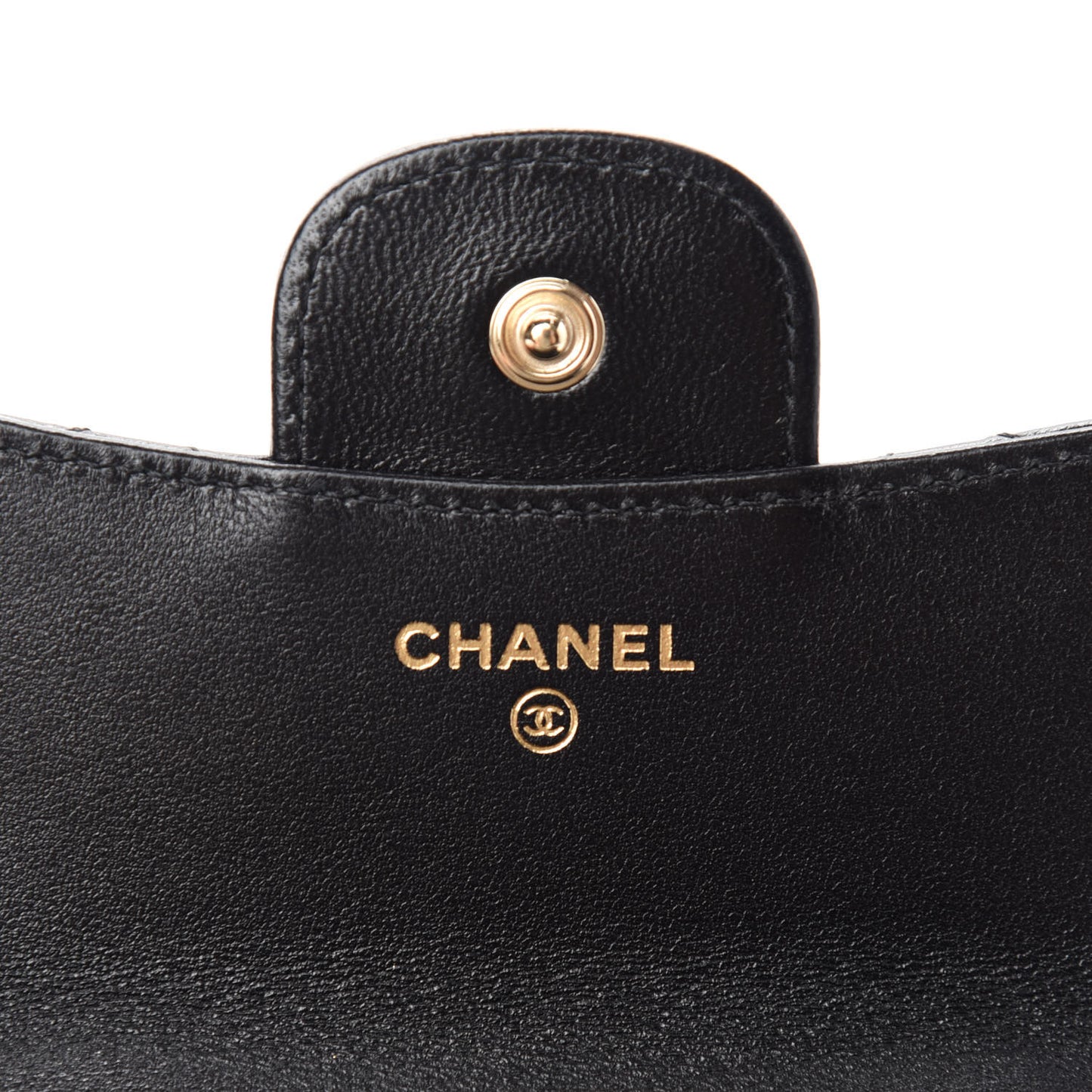 Lambskin Quilted Top Handle Flap Coin Purse With Chain Black