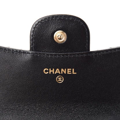 Chanel Lambskin Quilted Top Handle Flap Coin Purse With Chain Black 8 of 12