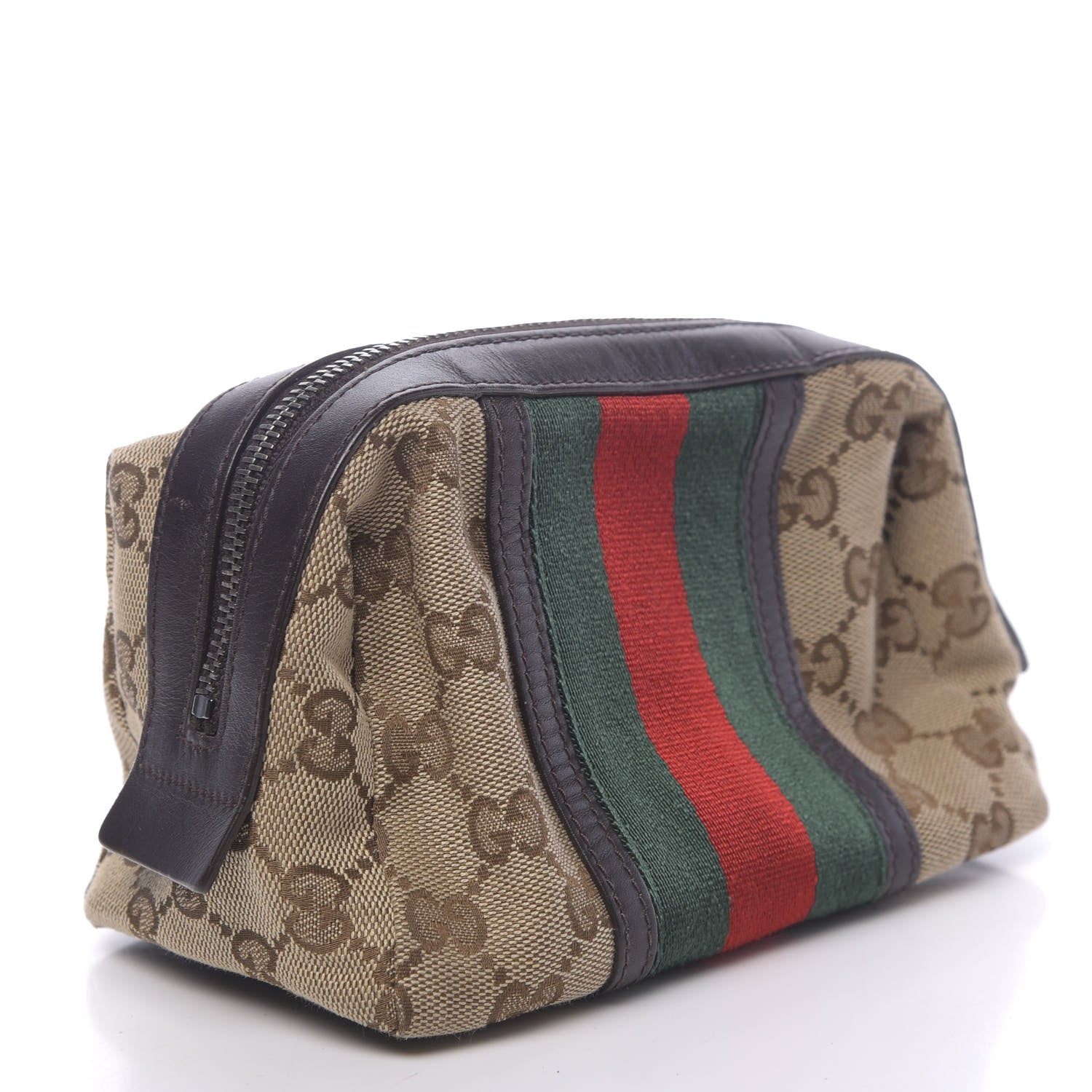 Gucci Monogram Web Small Cosmetic Case Dark Brown 3 of 7