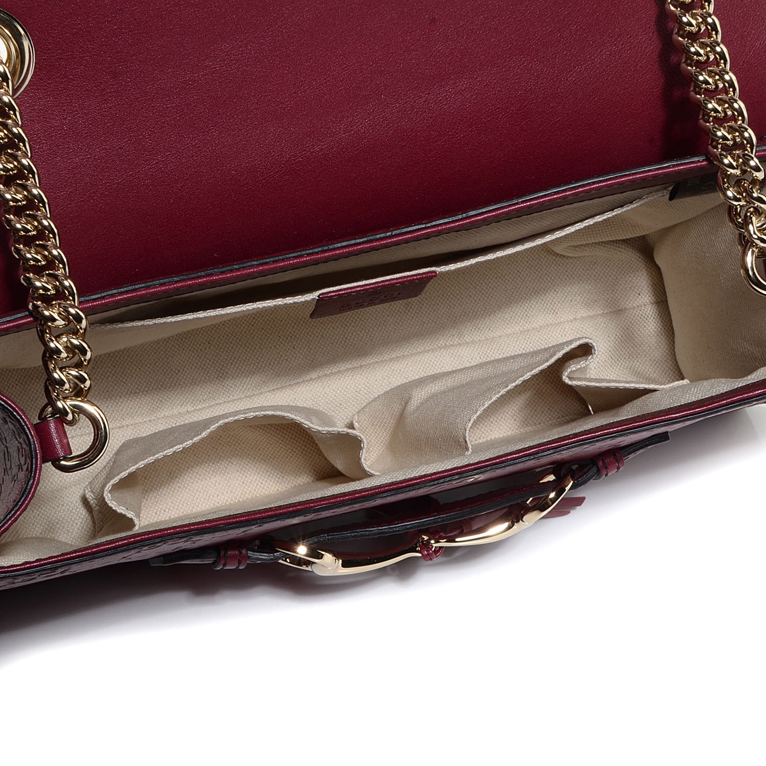 Gucci Soft Guccissima Medium Emily Chain Shoulder Bag Classic Ruby 5 of 9