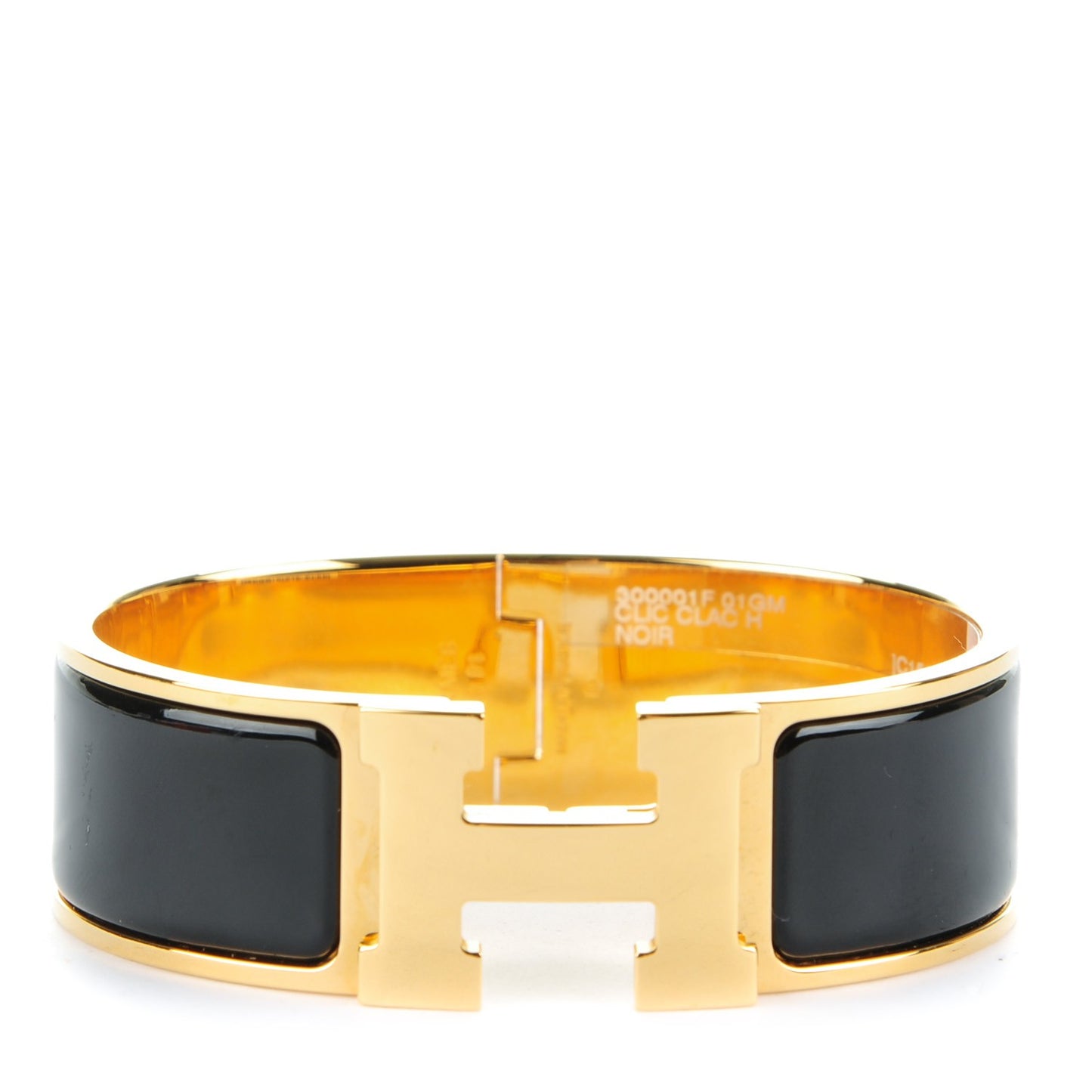Enamel Wide Clic Clac H Bracelet GM Black