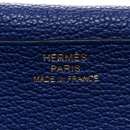 Hermes Chevre Mysore Bearn Gusset Wallet Bleu Electrique 6 of 13
