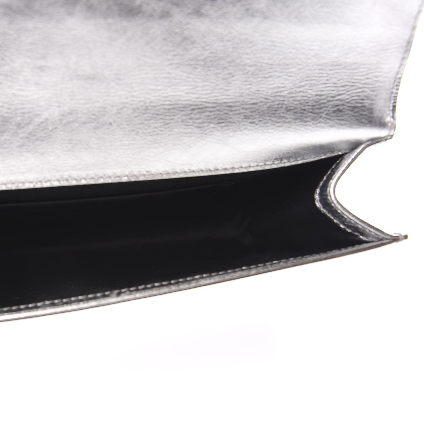 Metallic Calfskin Monogram Large Belle De Jour Clutch Silver