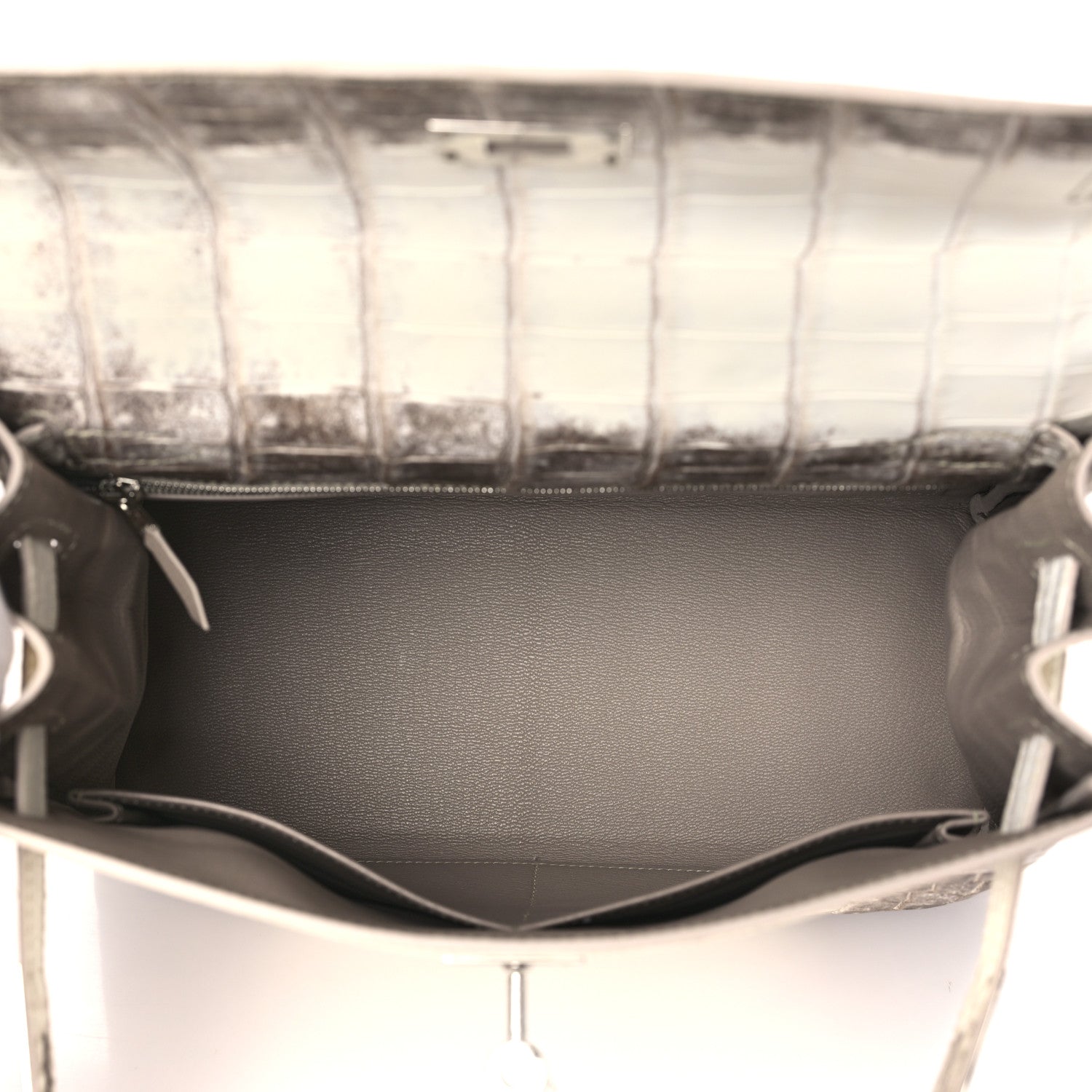 Hermes Matte Niloticus Crocodile Himalaya Kelly Retourne 28 White 5 of 11