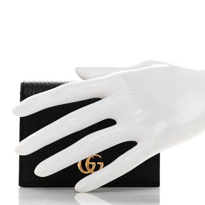 Gucci Pebbled Calfskin GG Marmont Card Case Black 2 of 8