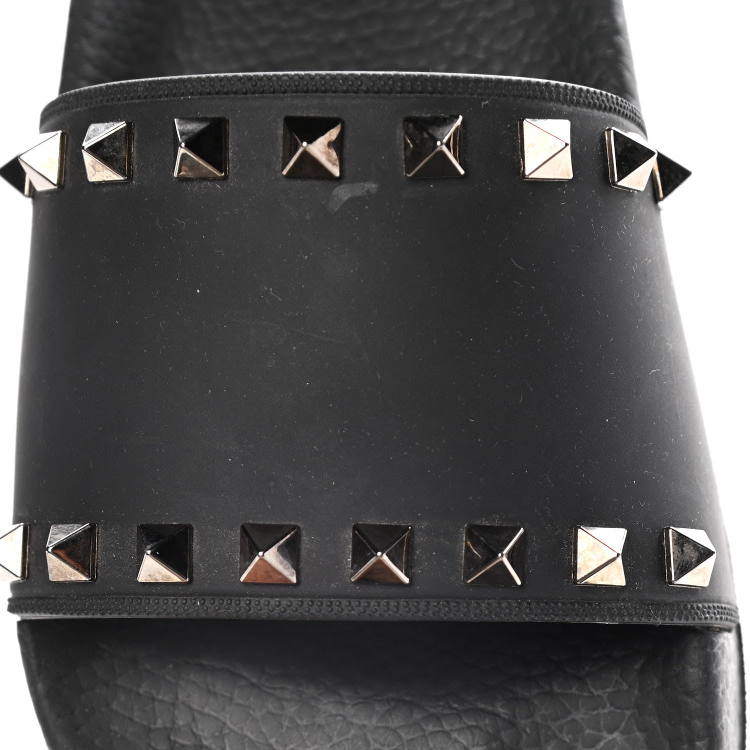 Valentino Garavani Rubber Rockstud Slide Sandals 39 Black 11 of 15